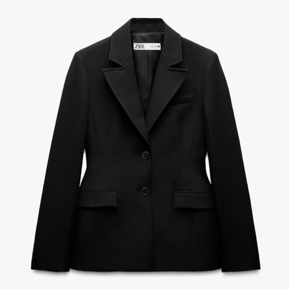 ZARA FITTED BLAZER WITH SHOULDER PADS ZW COLLECTION - Picture 2 of 4